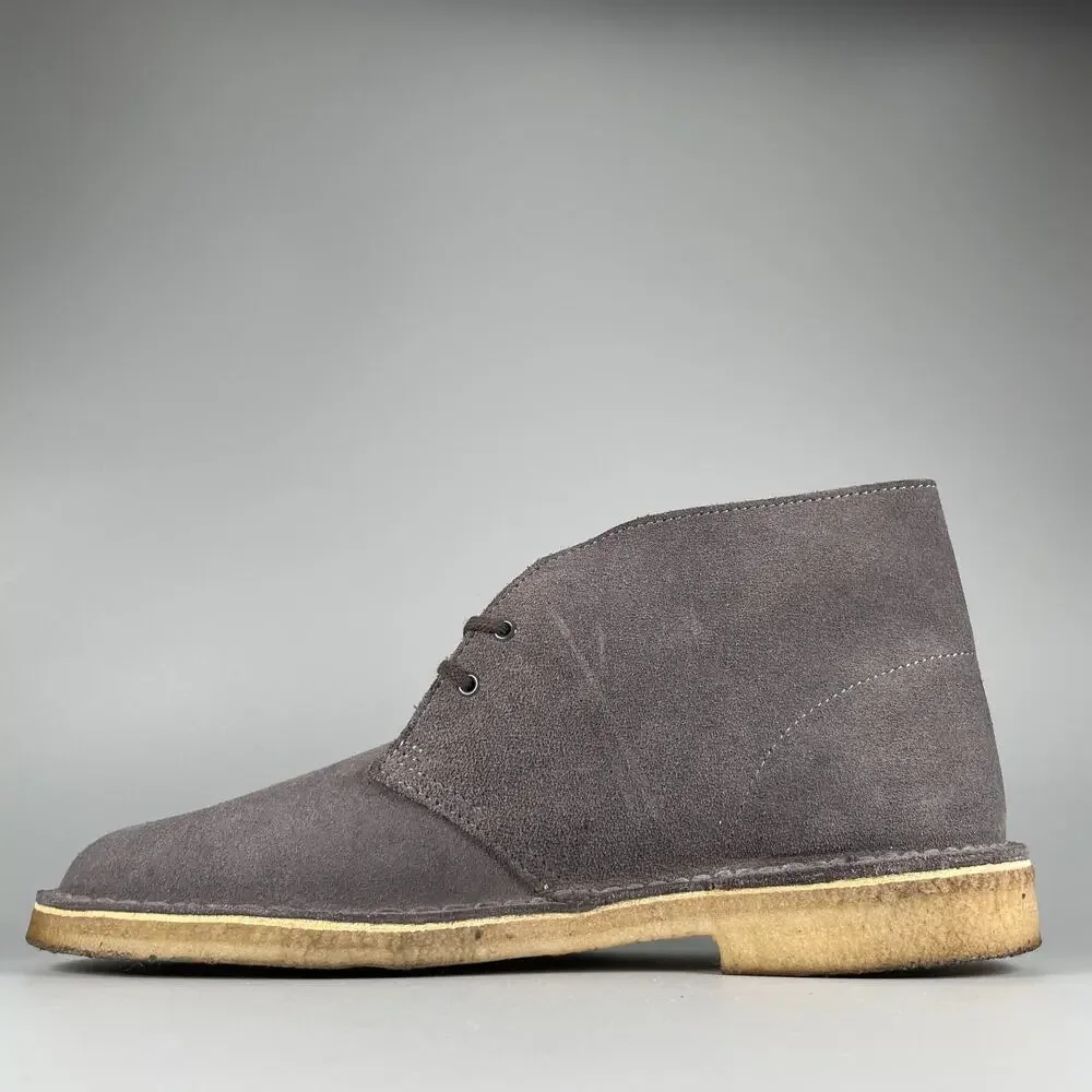 Clarks Bushacre Men's Size 11 M Gray Suede Chukka Ankle Boots Casual Lace Up GUC